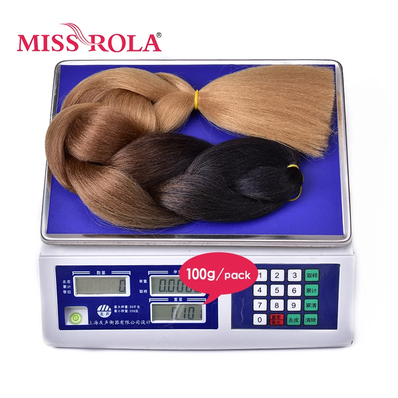 Senhorita Rola-Extensões De Cabelo De Trança Jumbo Sintética Para Mulheres, Fibra De Alta Temperatura, 1 Tom, 100g, 24"