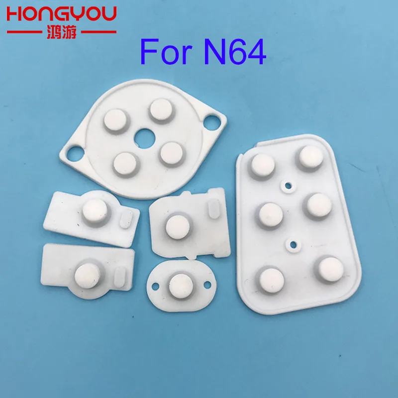 10Sets Replacement Silicon Rubber Pad A B X Y D Pad Buttons for Nintendo N64 Controller Joy Pad Conductive Button