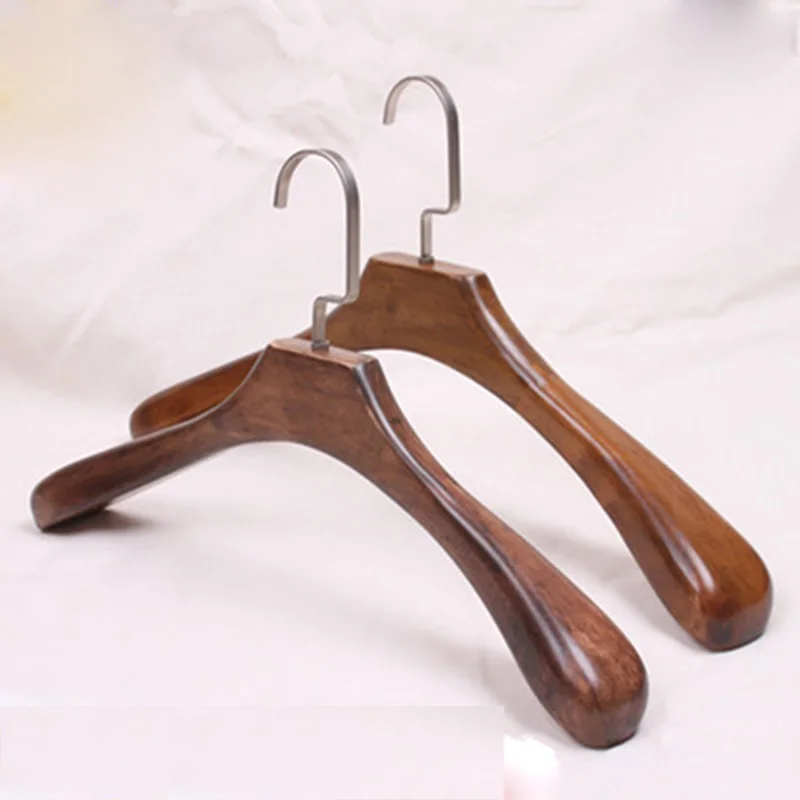 5 pcs/lot Quality Vintage Wooden Clothes Hangers Solid Wood Non-slip Coat Hanger Men and Wodmen Suit Hanging