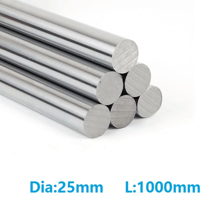 4pcs/lot 25mm linear shaft 1000mm long 25x1000mm chromed plated hardened shaft  rod bar for CNC 3D printer parts