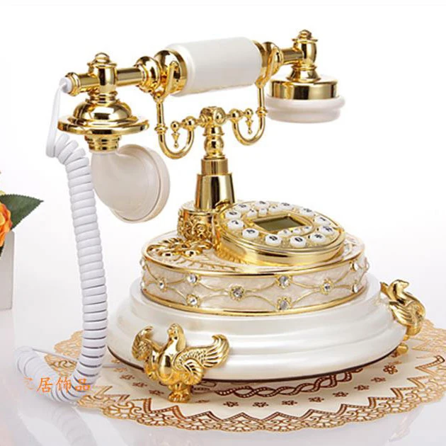 Antique landline for the elderly Telephone Classical retro white vintage fixed desk phone made of resin home office  europe