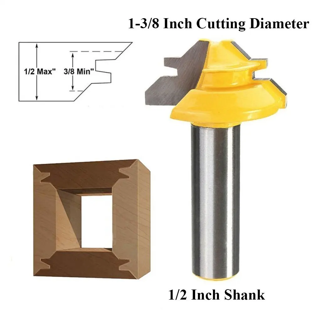 45 Graden Lock Mijter Router Bit 1/4 Inch 1/2 Inch Schacht Gezamenlijke Router Bit Houtbewerking Cutter Tool