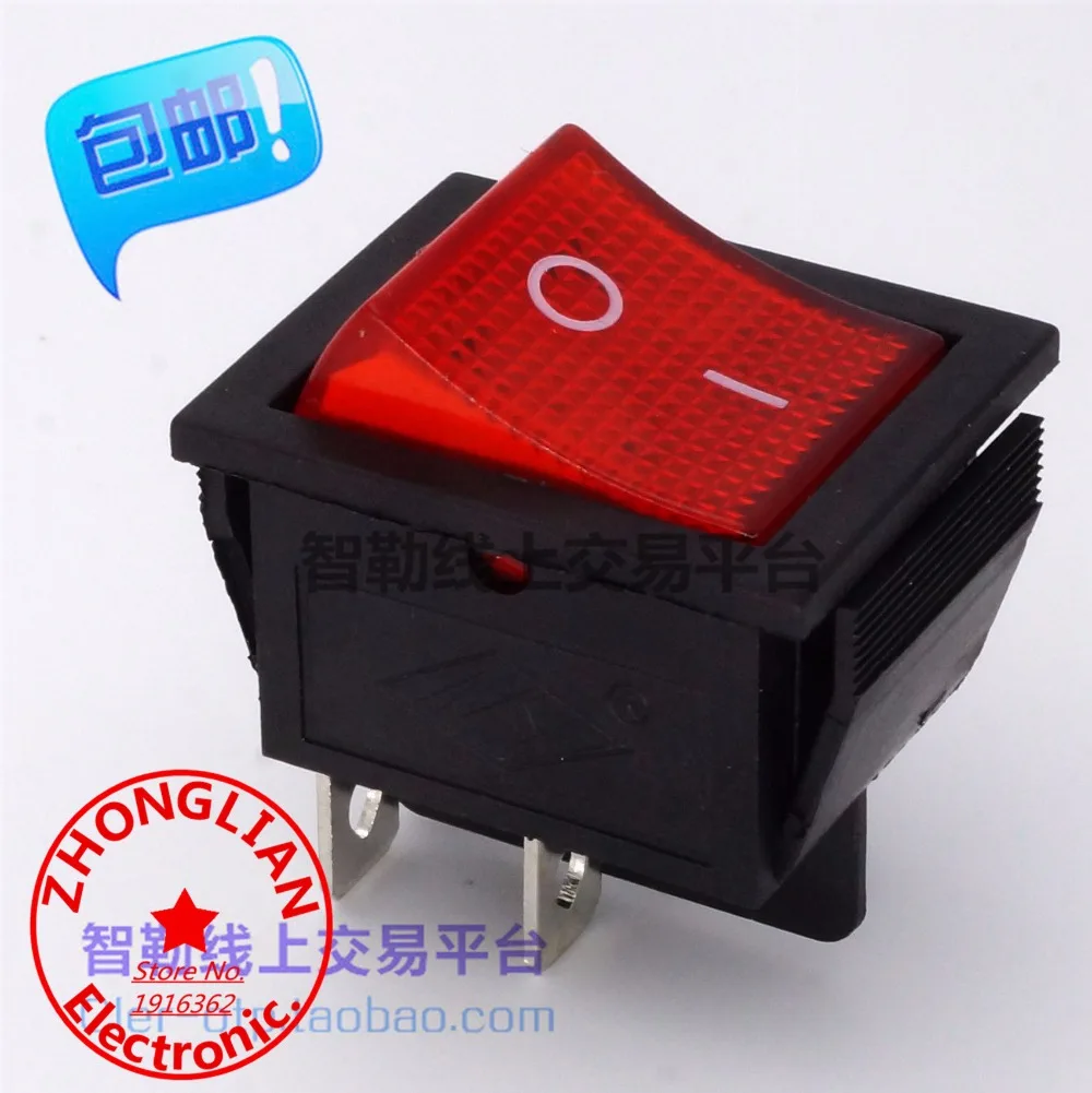 10pcs/lot  A17 ship type switch 31*25 4 foot 2 shift red light with light power switch 250V 15A