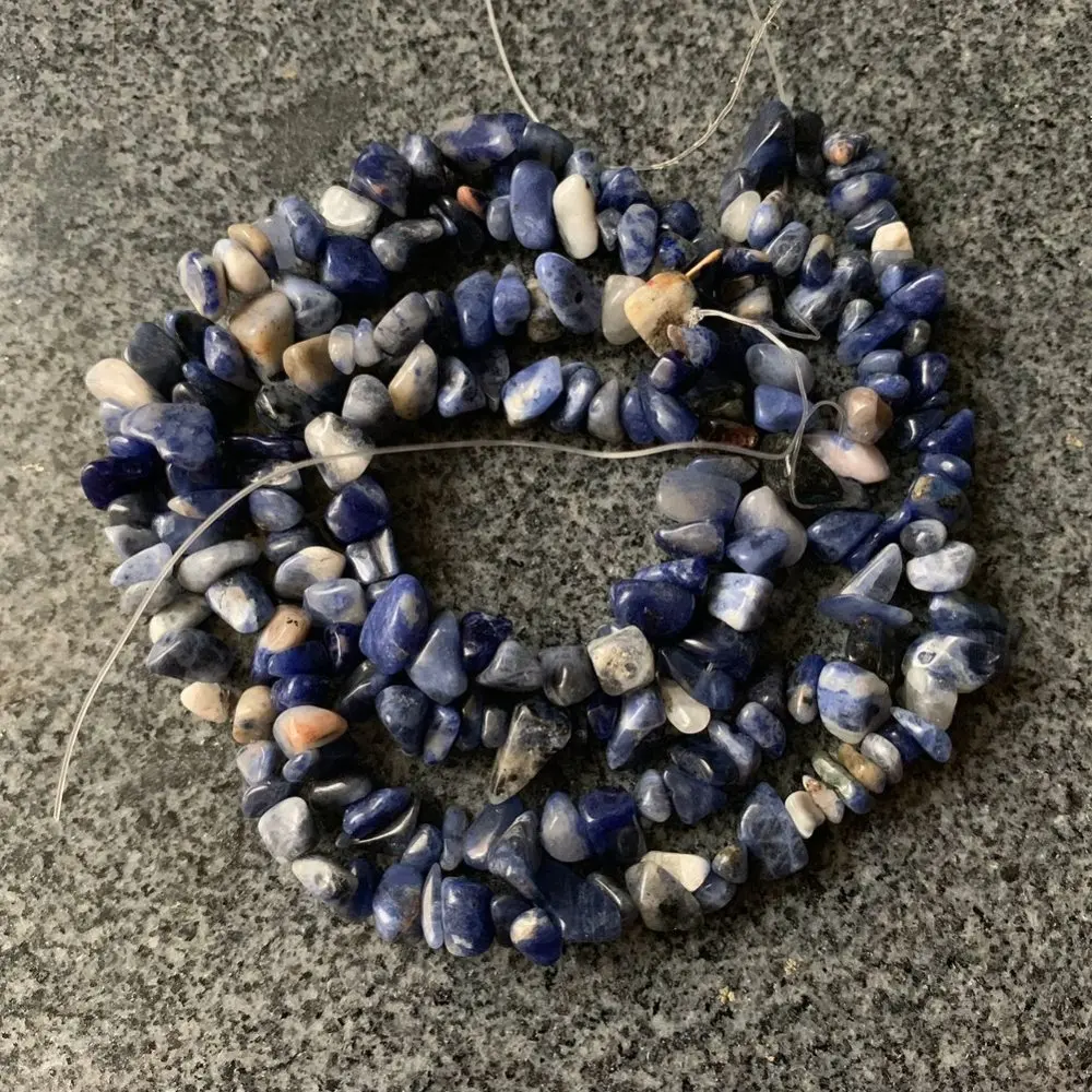 Natural Sodalite Beads Stones Blue Vein Chips Sodalite Crystal Strand Diy Jewelry Accessories Parts About 240 Beads