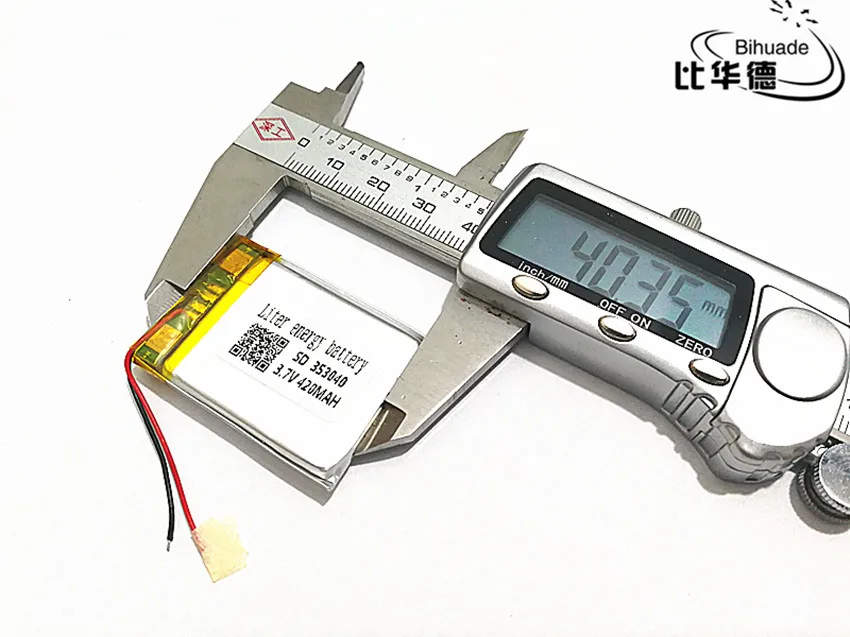 3.7V 420Mah 353040 Lithium Polymer Lipo Oplaadbare Batterij Voor Mp3 Mp4 Mp5 Diy