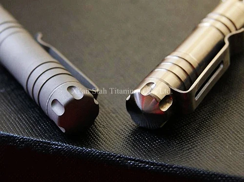 Titanium TC4 EDC 138mm Long Tactical Self Defense Gel Roller Pen High Quality Glossy / Matte Surface Finishing for Option