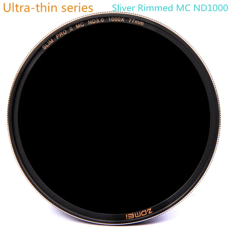 52mm New Zomei Ultra Slim MC ND1000 ND3.0 1000X 10 Stop Sliver Rimmed Glass Neutral Density ND Filter  for Canon Nikon  Tamron