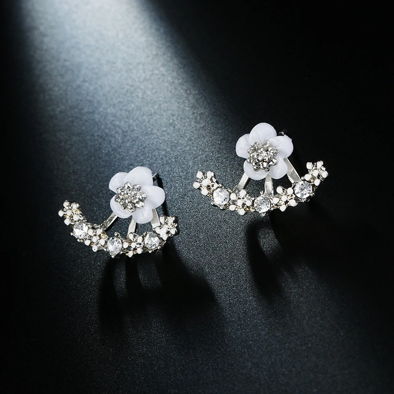 2024 NEW Fashion Jewelry Cute Cherry Blossoms Flower Stud Earrings For Women Cute Jewelry Several Peach Blossoms Earrings
