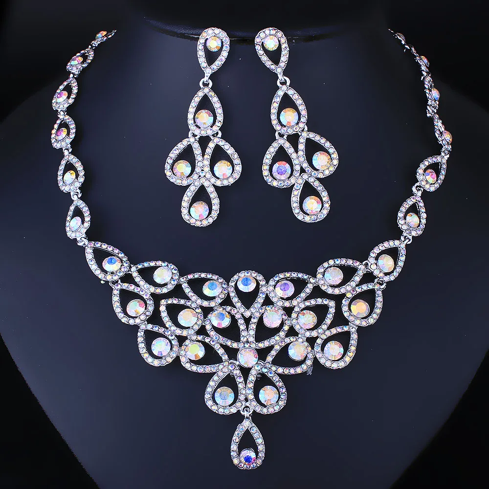 

FARLENA Fashion Peacock Shape Necklace Set with Rhinestones for Women Wedding Engagement Dubai Bridal Jewelry Sets