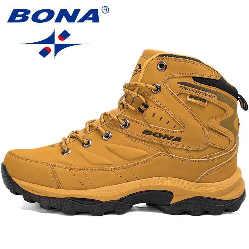 BONA New Hot Style Men Hiking Shoes Winter Outdoor Walking Jogging Shoes Mountain Sport Boots Climbing Sneakers