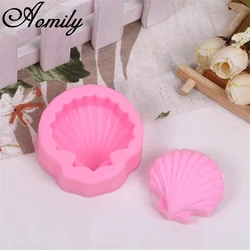 Aomily 3D Ocean Shell Silicone Chocolate Mould Heart Love Soap Mold Candle Polymer Clay Molds Crafts DIY Forms Soap Base Tool