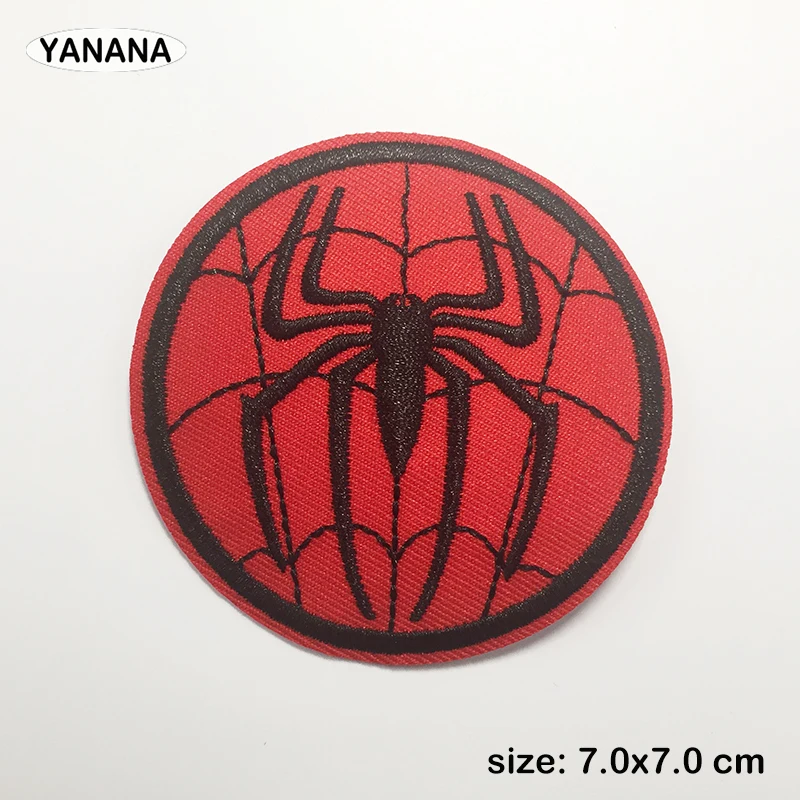 Red spider Embroidered Patches for Clothing Stripes Applique Clothes Stickers Iron on Badges