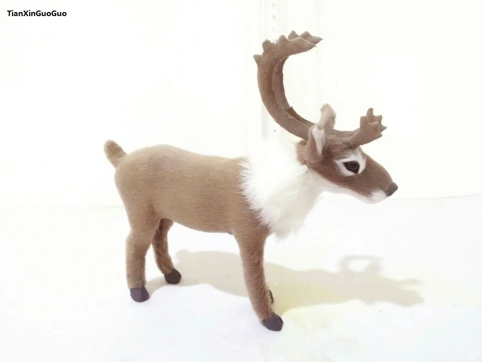 simulation reindeer 18x17cm model,polyethylene& fur deer toy handicraft,prop,home Decoration,Xmas gift b3680