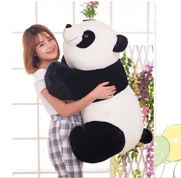 stuffed plush toy huge 95cm prone panda doll soft throw pillow birthday gift b0487