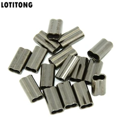 LOTITONG 100pcs Barrel Crimping Sleeves copper double tube sea fishing wire sleeve fishing line tube inside Diameter 1.4mm-2.2mm