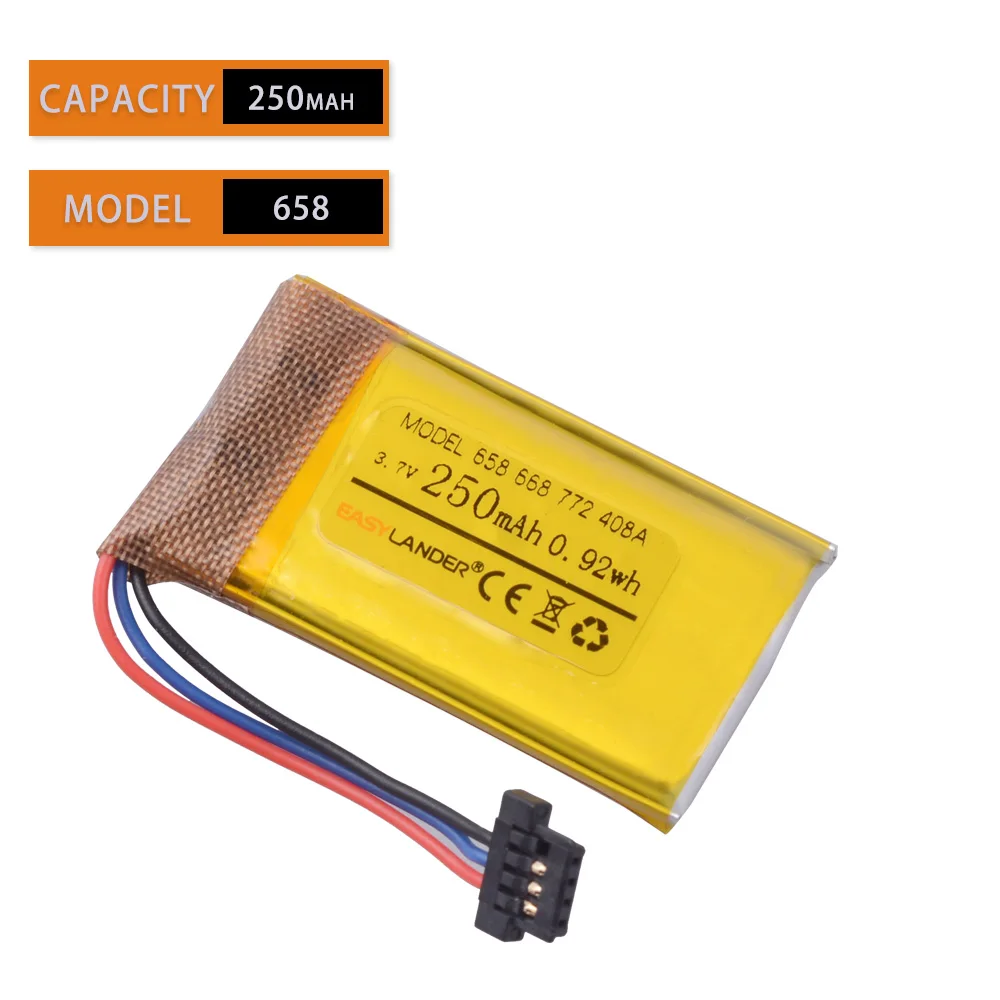القيادة مسجل 3.7V 250mAh قابلة للشحن ليثيوم بوليمر بطارية ل DVR ميو mivue 368A 526 528 538 536 408A 658 668 688 772 790