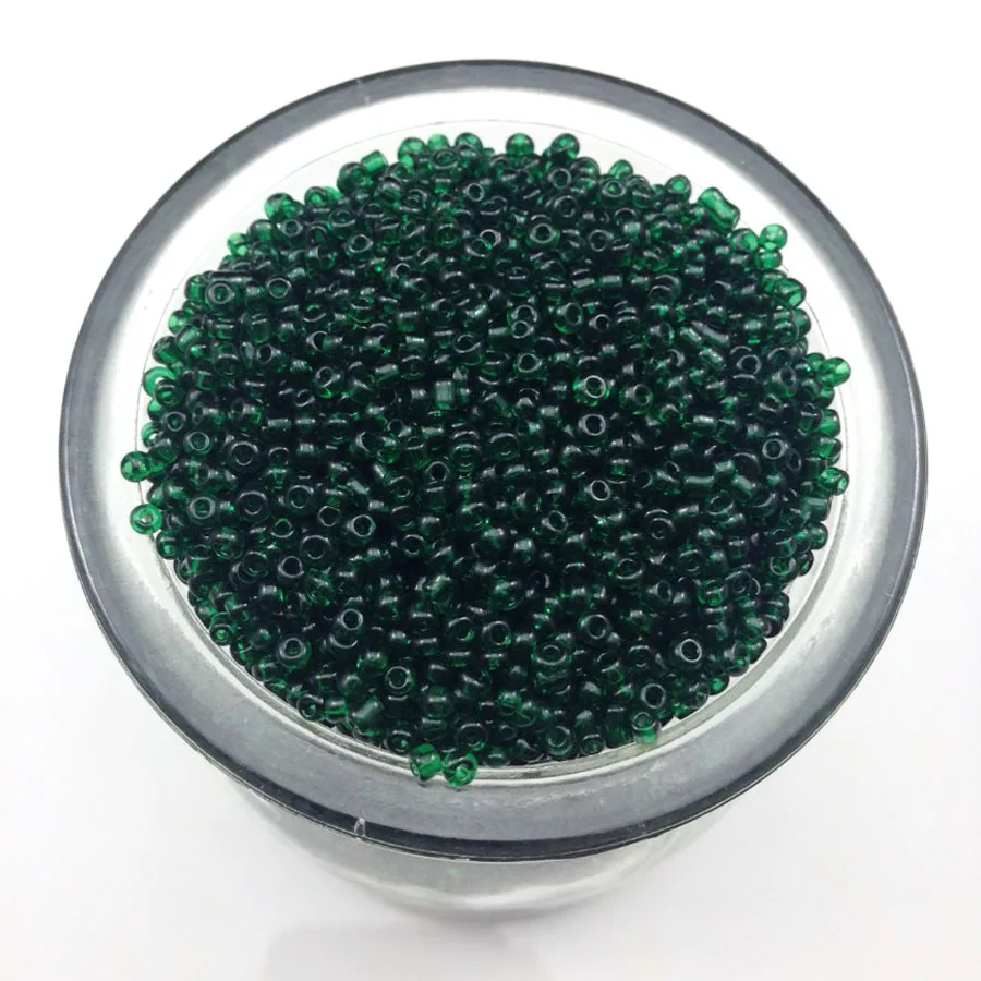 16g 1000pcs 2mm Dark Green Transparent Round Loose Spacer Beads Cezch Glass Seed Beads Handmade Jewelry Making DIY Garment Bead