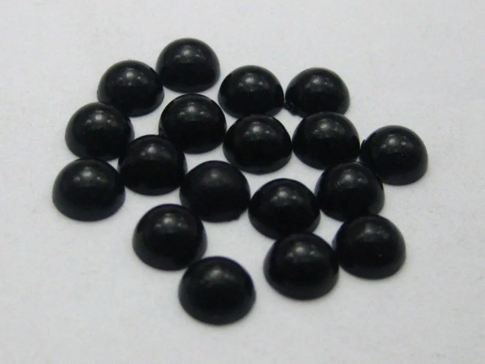 

500 Black Half Pearl Bead 8mm Flat Back Round Gems Scrapbook Craft