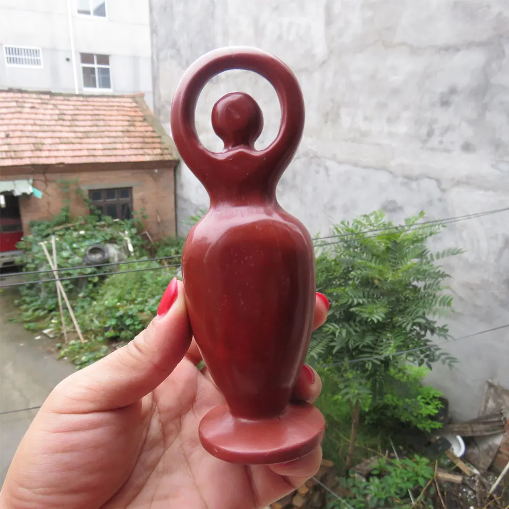 259g Amazing Natural Red Jasper Crystal Carving Skull Hand Carved 