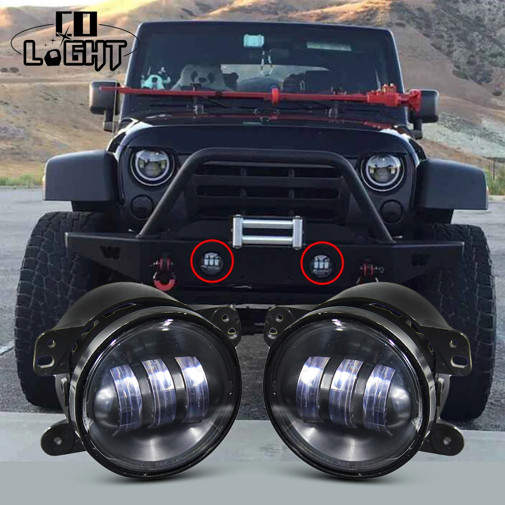 

COLIGHT 4 Inch LED Headlight Fog Light With Angel Eyes 3000LM DRL For Offroad Car styling 12V 24V