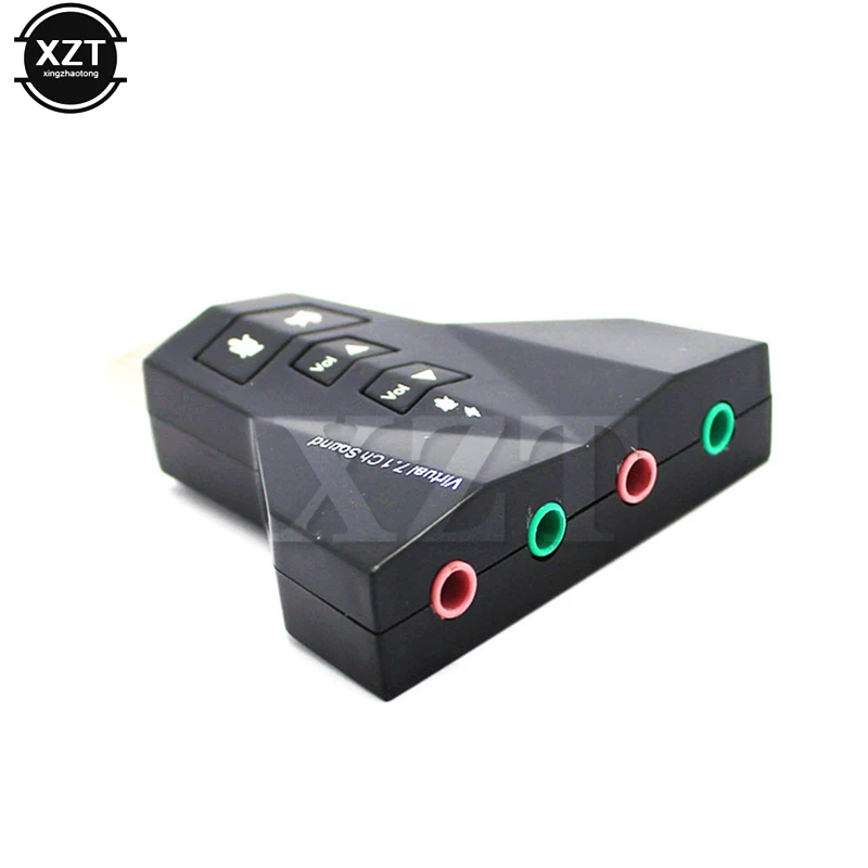 High Speed Digital Dual Virtual 7.1 Channel USB 2.0 Audio Adapter Double Sound Card 2 in 1 3D External USB Audio Sound Card