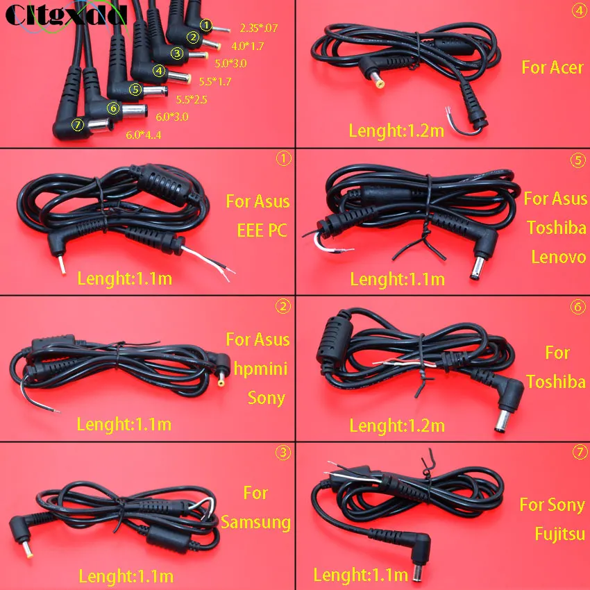 

cltgxdd 5.5x1.7mm 5.5*2.5mm 5.0*3.0 DC Power Charger Plug Cable Connector for Lenovo Samsung Acer Dell Asus Sony Laptop adapter