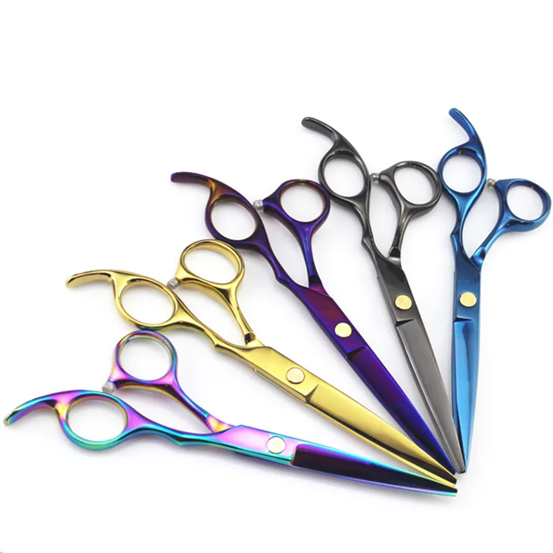 

professional Japan 440c 6 inch color hair scissors set haircut thinning barber haircutting cutting shears hairdressing scissors