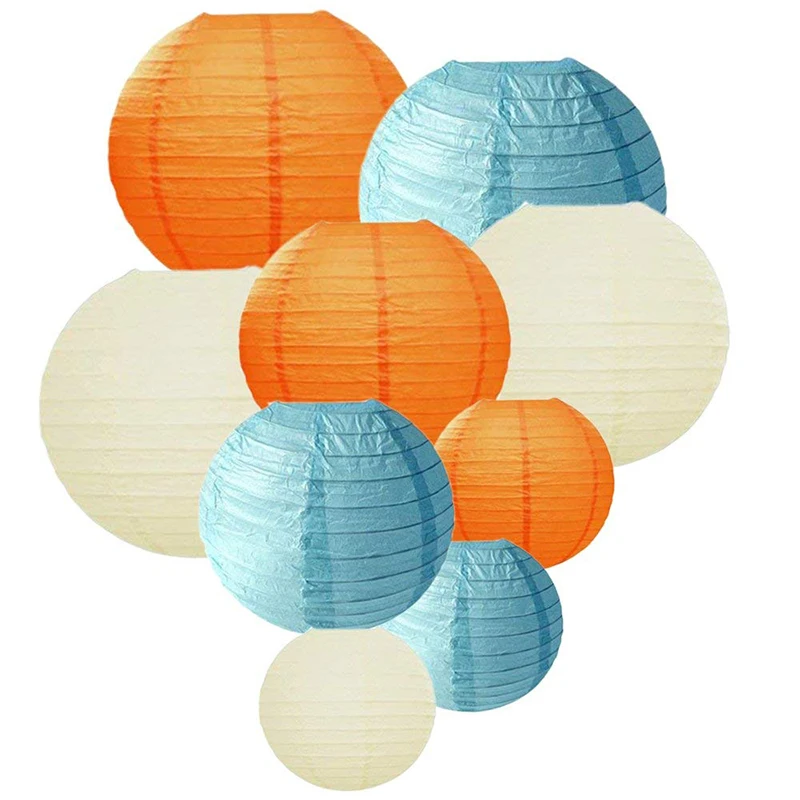 Round Chinese Paper Lanterns 9pcs Assorted Sizes lanterne papier lampion Wedding Babyshower Home Party Diy Hanging Decor Favor