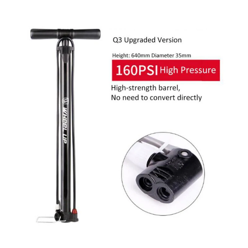 Bicycle Pump Portable Cycling Air Pump Inflator High Pressure MTB Mountain Bike Multi-functional Pumps With Gauge 200PSI