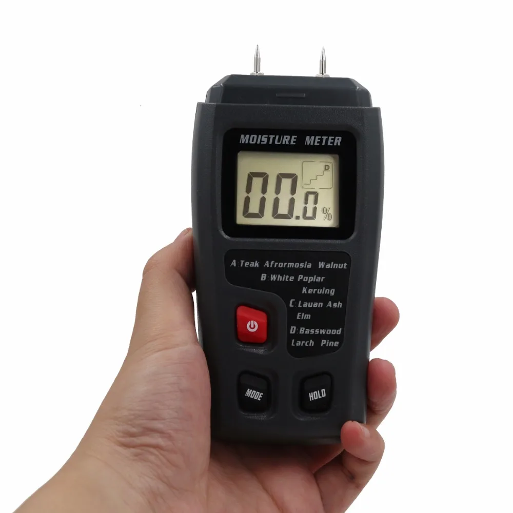 MT10 2 Chân Kỹ Thuật Số Đồng Hồ Đo Độ Ẩm Gỗ 0-99.9% Gỗ Độ Ẩm Bút Thử Gỗ Ẩm Ướt Báo Với Màn Hình LCD Lớn 40%