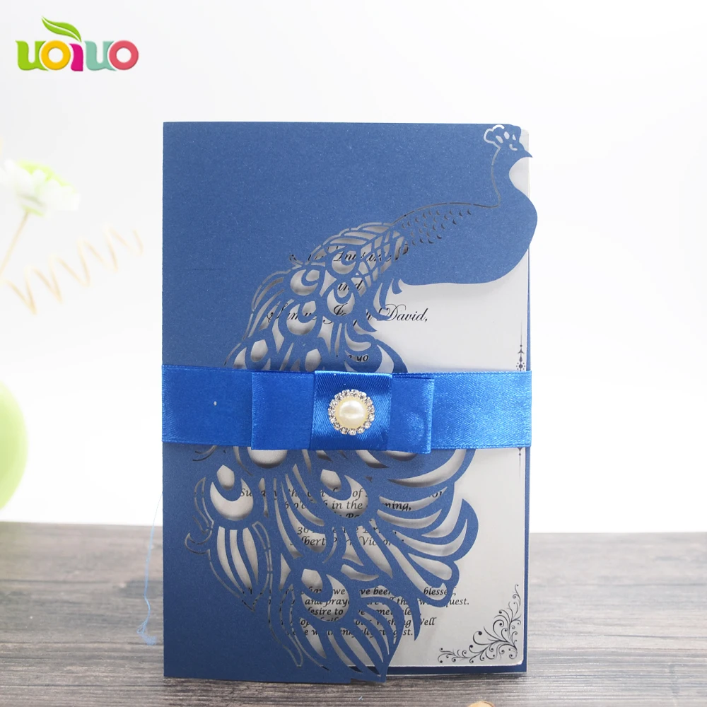 

Big Heard Love 10sets Laser Cut Luxury Peacock Wedding Party Invitation Card Decoracion Wedding Party Favors Cards With Envelope