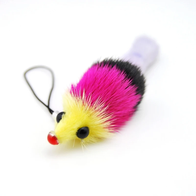 New Cute Fluffy Squirrel Key Chain Women Genuine Mink Fur Pompom Toy Key Ring Mouse Pendant Keychain Bag Charms Trinket Gift
