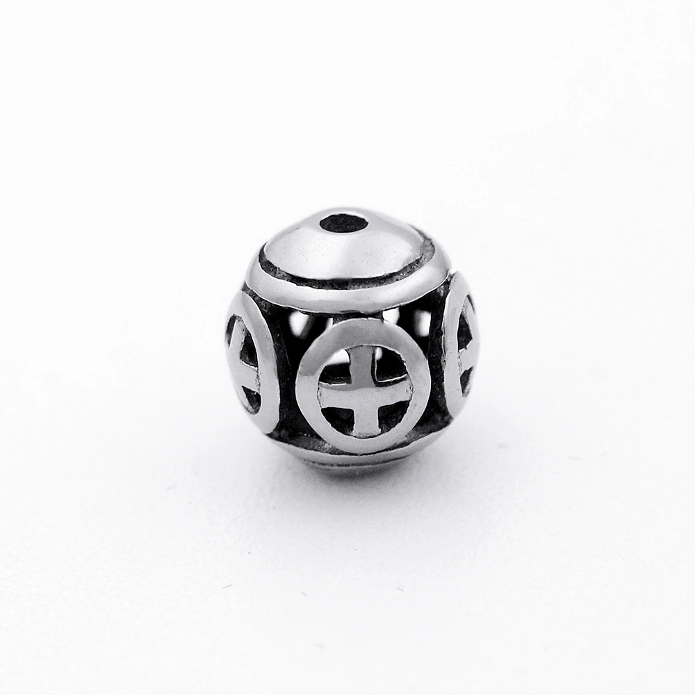 2.0mm Hole 316l Stainless Steel Vintage Cross Bead Fit Original Charm Bead Bracelet DIY Jewelry Making Gift (Only Bead)