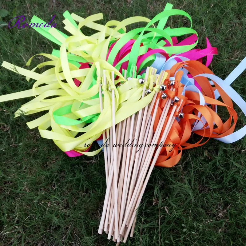 Hot seller mix colors Stain Ribbon Wedding Ribbon wands celebrate Wands wish wands for wedding decoration