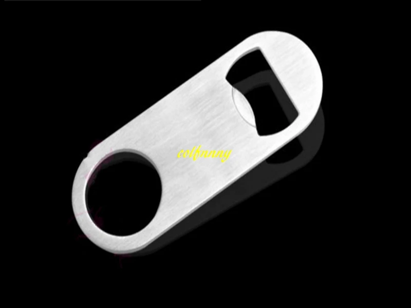 

100pcs/lot Fast shipping Stainless Steel Small Flat Speed Bottle Opener Cap Openers Remover Bar Blade 8.8x3.2cm