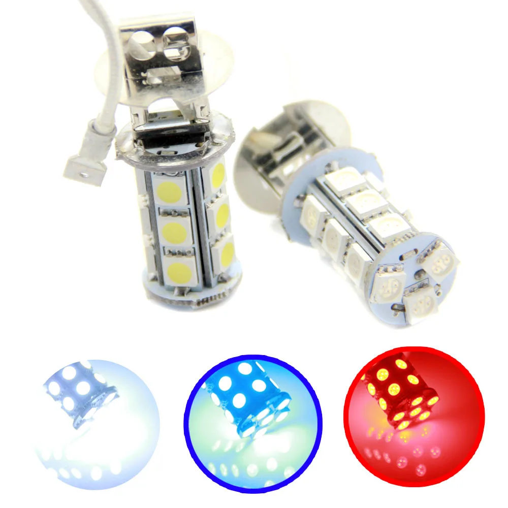 Wholesale Auto LED Lights H3 18SMD 5050 Constant AND Strobe light LED Fog Light Car Head Light Headlight Lamp Bulb 12V