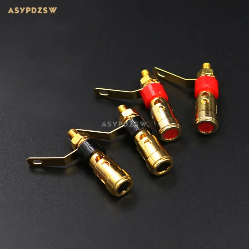 스피커/파워 앰프용 소형 금도금 스프링 터미널 M4 푸시 타입 스프링 포스트 4 개