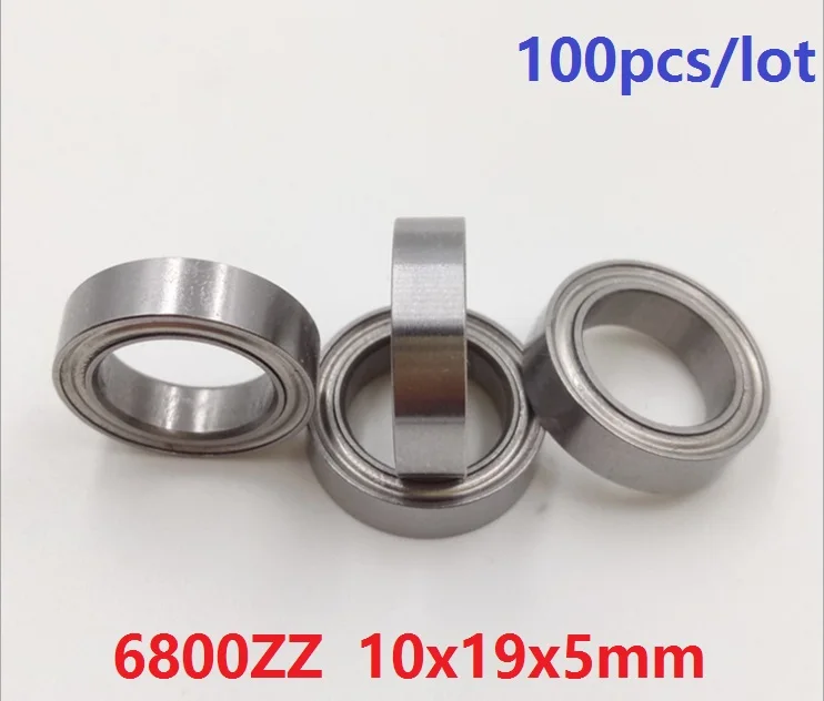 100pcs/lot 6800ZZ 6800 ZZ 10x19x5 mm ball bearing Thin Section Deep Groove Ball Bearing 10*19*5