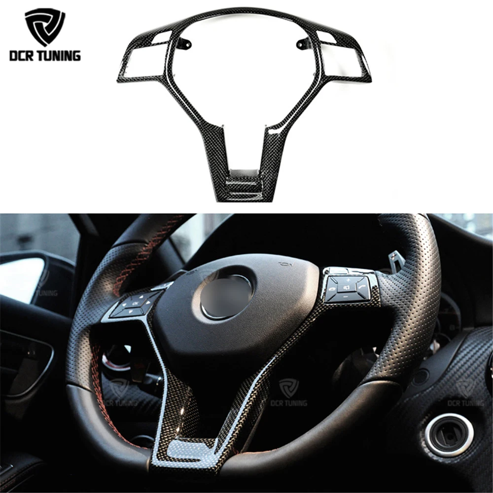 Only fit AMG For Mercedes - Benz W176 W204 W117 W212 W207 W218 R172 R231 X204 Carbon Fiber Steering Wheel Trim cover