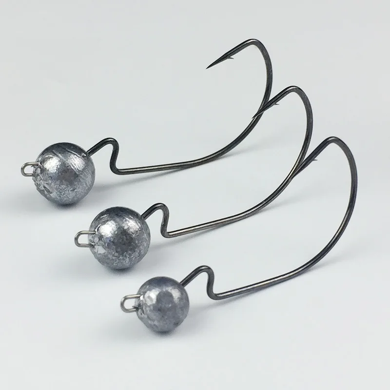 Fishing Mustad Hook Jig Head Sharp Original Color 3.8/5.7g/7.5/10.5g Worm Crank Fishhook  Lot 3 Pieces