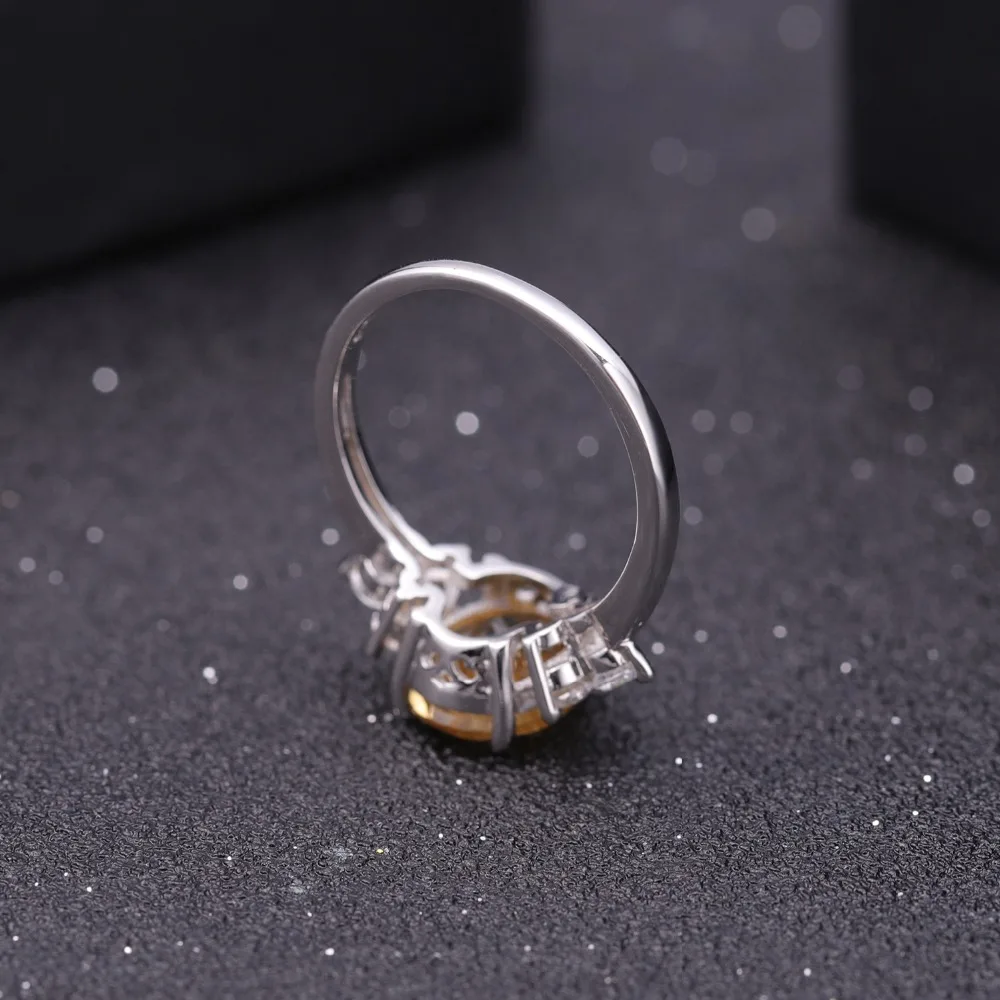 GEM'S BALLET Classic Oval 2.60Ct Natural Citrine Anniversary Rings For Women 925 Sterling Silver Gemstone Ring Fine Jewelry - Image 4