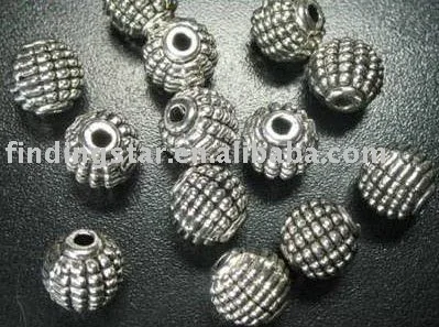 

FREE SHIPPING 120pcs Tibetan silver detail carved ball spacer beads A79