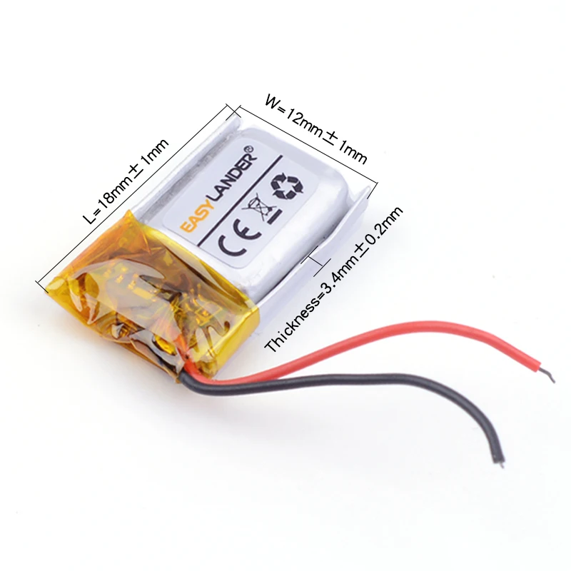 341218 3.7V 50mAh Rechargeable Lithium Li-ion Polymer Battery for mp3 Bluetooth headset speaker DVR toys smart watch fotografi