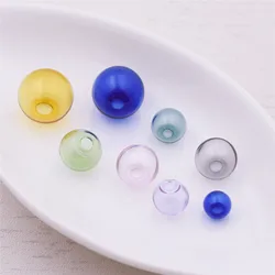 10pieces 8-16mm Hollow Color Glass Ball With Hole Globe Beads Orb Glass Bottle Vial Charms Jewelry Making Accessories Findings