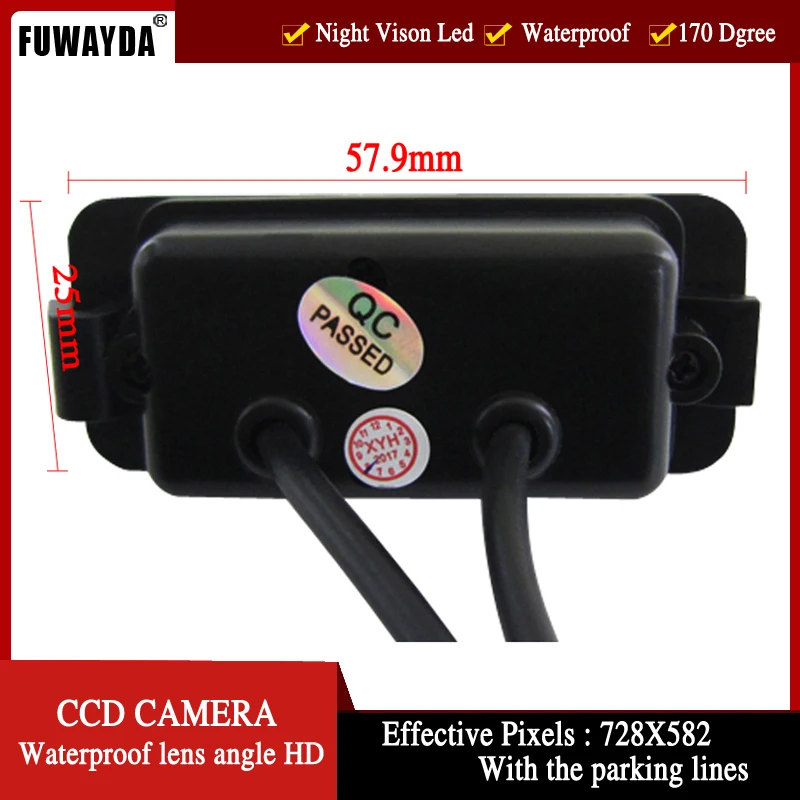 FUWAYDA Wireless CCD Car Rear View Camera for FORD MONDEO/FIESTA/FOCUS HATCHBACK/S-Max/KUGA,with 4.3Inch Rearview Mirror Monitor