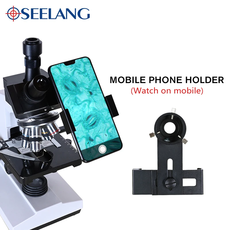 Professional Lab biological HD trinocular microscope zoom 1600X eyepiece electronic digital 7-inch LCD led Light phone stand USB