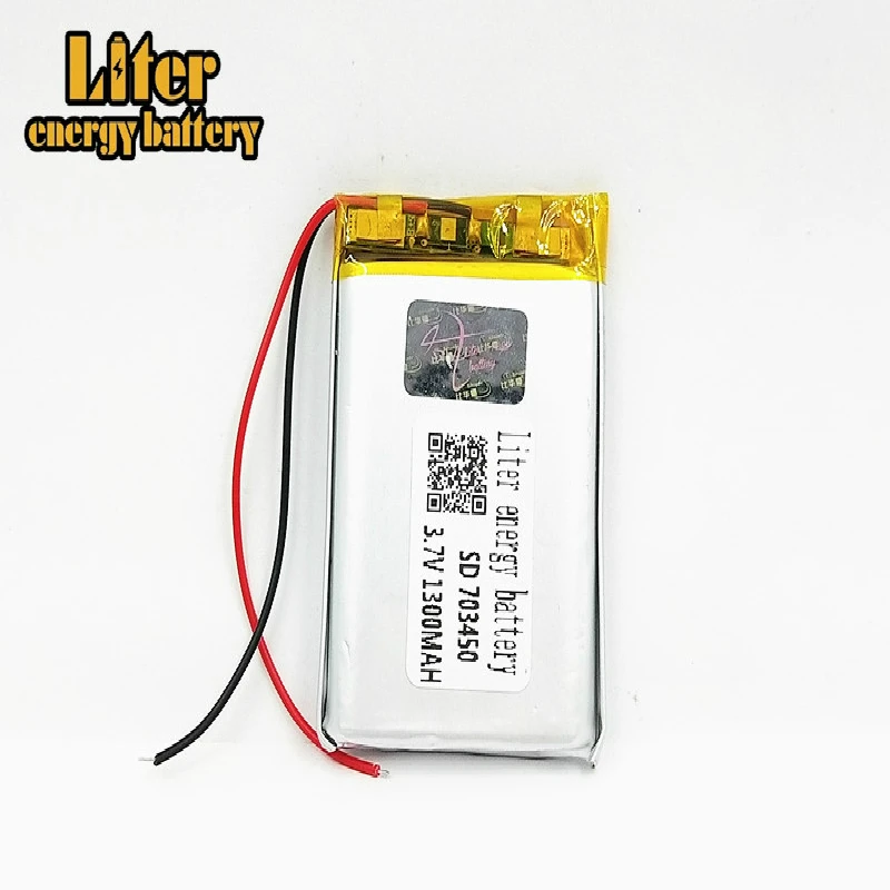 High Capacity 703450 3.7V 1300MAH 073450 Polymer lithium ion / Li-ion battery for TOY,POWER BANK,GPS,mp3,mp4 Bluetooth Speaker