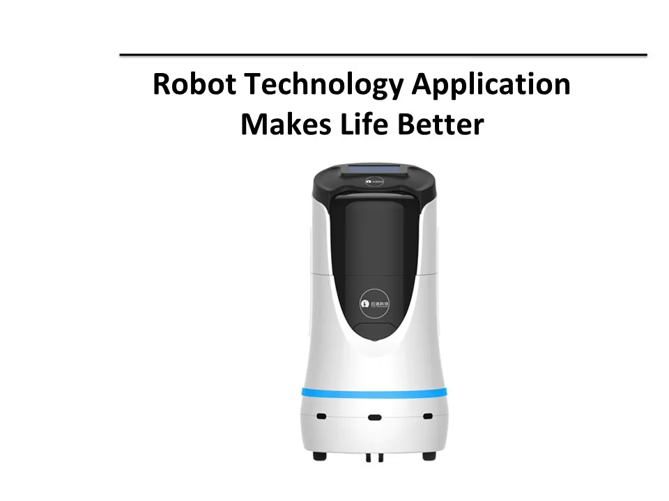 Multi-language (language customizable) hotel intelligent service robot Take the elevator Collision avoidance Make calls