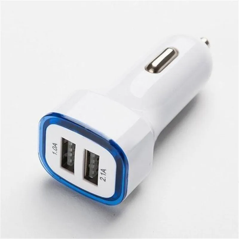 New Universal Mobile Phone Charger 2.1A LED USB Dual 2 Port Hot Adapter Socket Car Charger For Iphone/Samsung/HTC