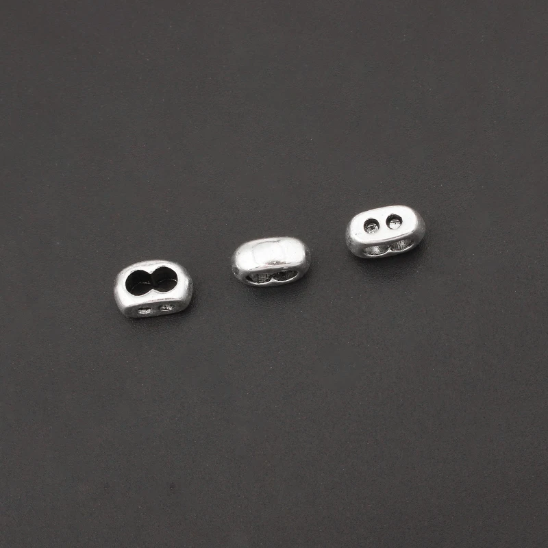 20pcs 3mm 4mm Double Holes Barrel Slider Spacers For 3/4mm Round Leather Cord Bracelet Necklace Jewelry Findings